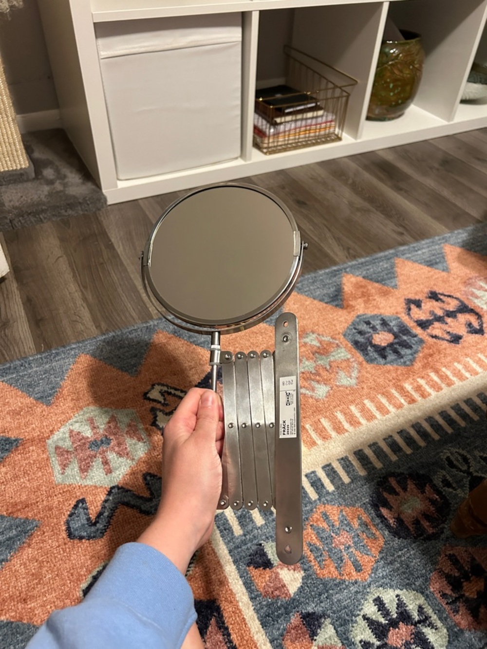 IKEA Round Extendable Wall Mirror in Silver
